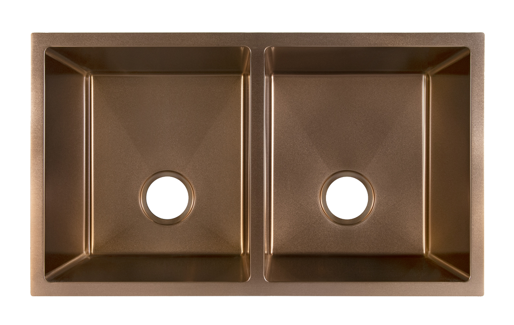 Nero, Equal Double Bowl, Rose Gold, Kitchen Sink
