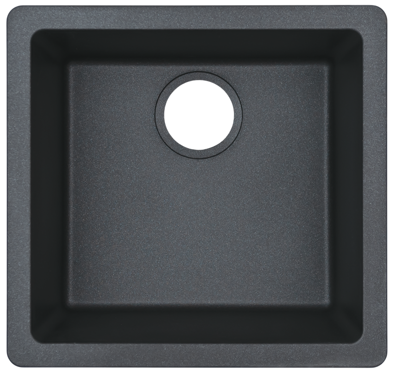 Quadro Series, Single Bar Sink, Black